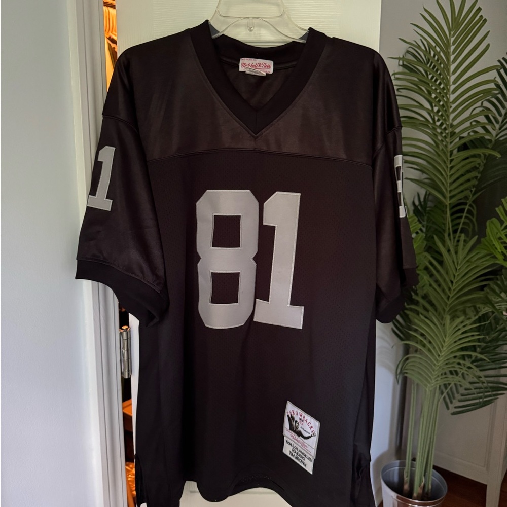 Mitchell & Ness Tim Brown Black and White Men's Jersey